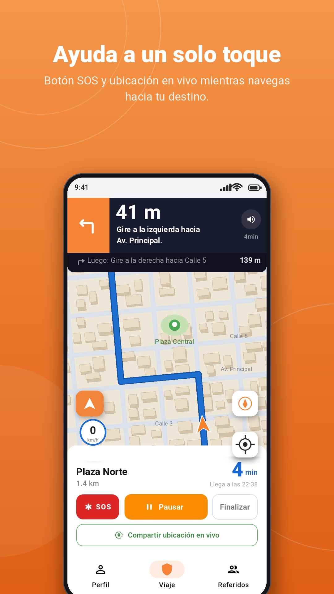 Pantalla de navegación GPS en tiempo real de MotoCard